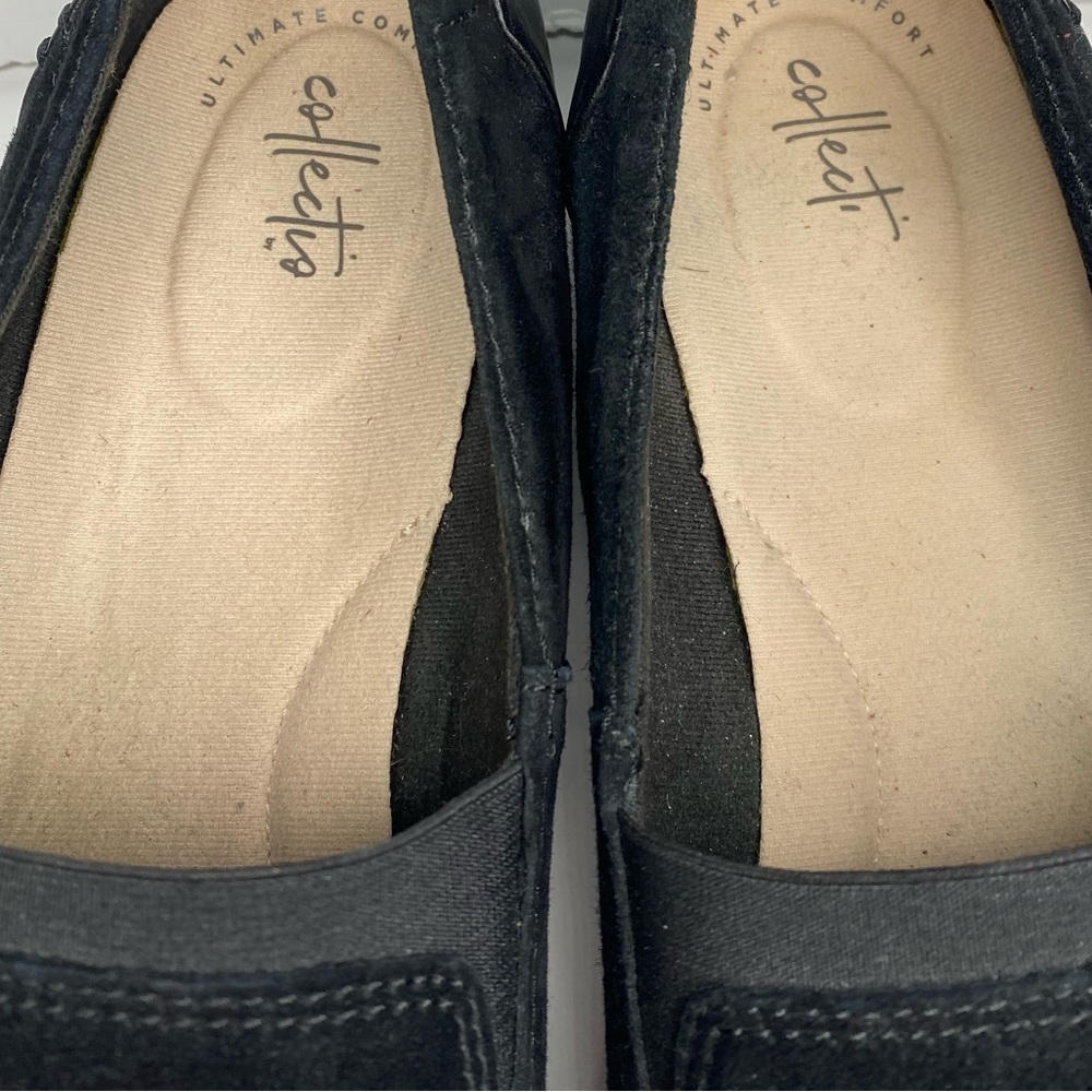 Clarks Sharron Dolly Black Slip On Comfort Loafer Women’s Sz 12 - Picture 7 of 9